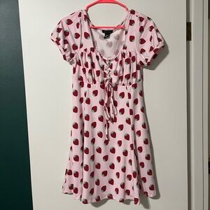 Hot Topic Pink Strawberry Print Dress
